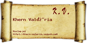 Khern Valéria névjegykártya