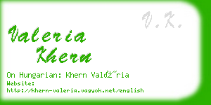 valeria khern business card